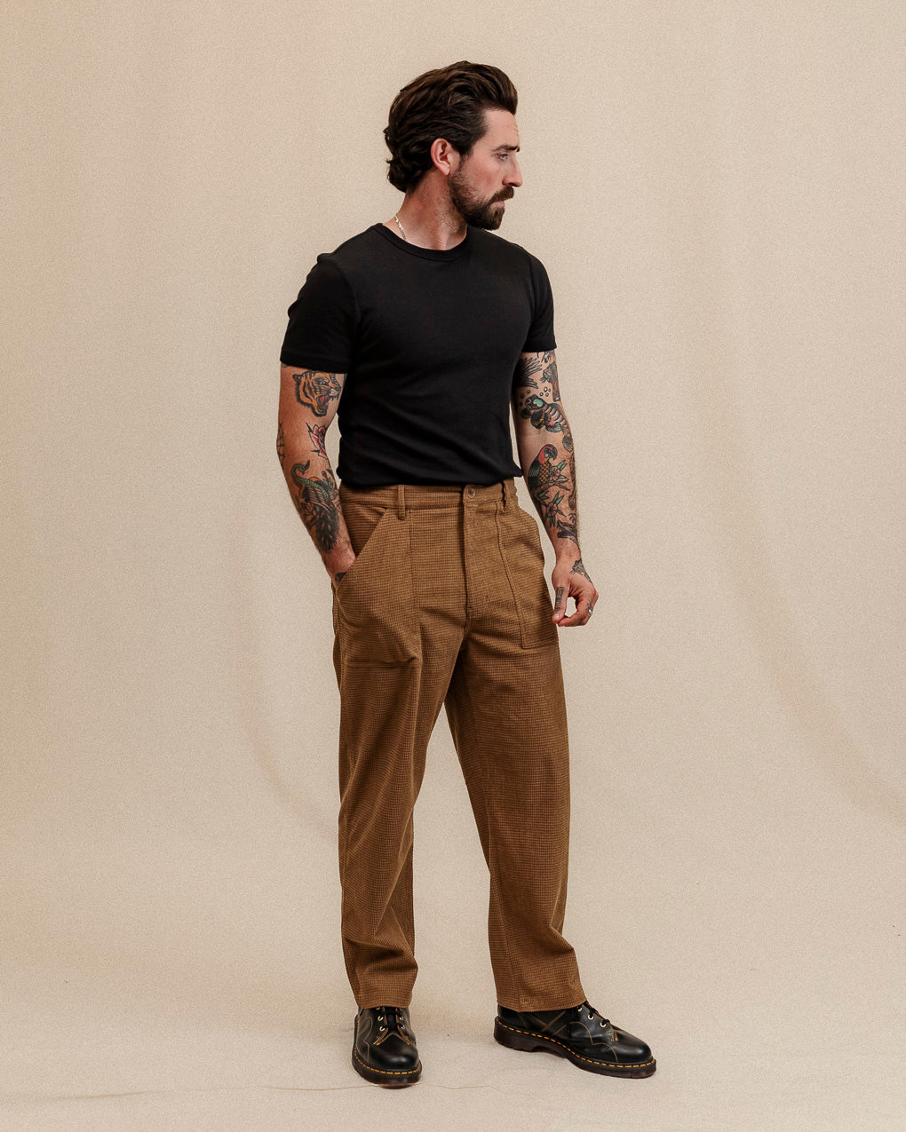 Waffle Cord Service Fatigue Pants - Biscuit