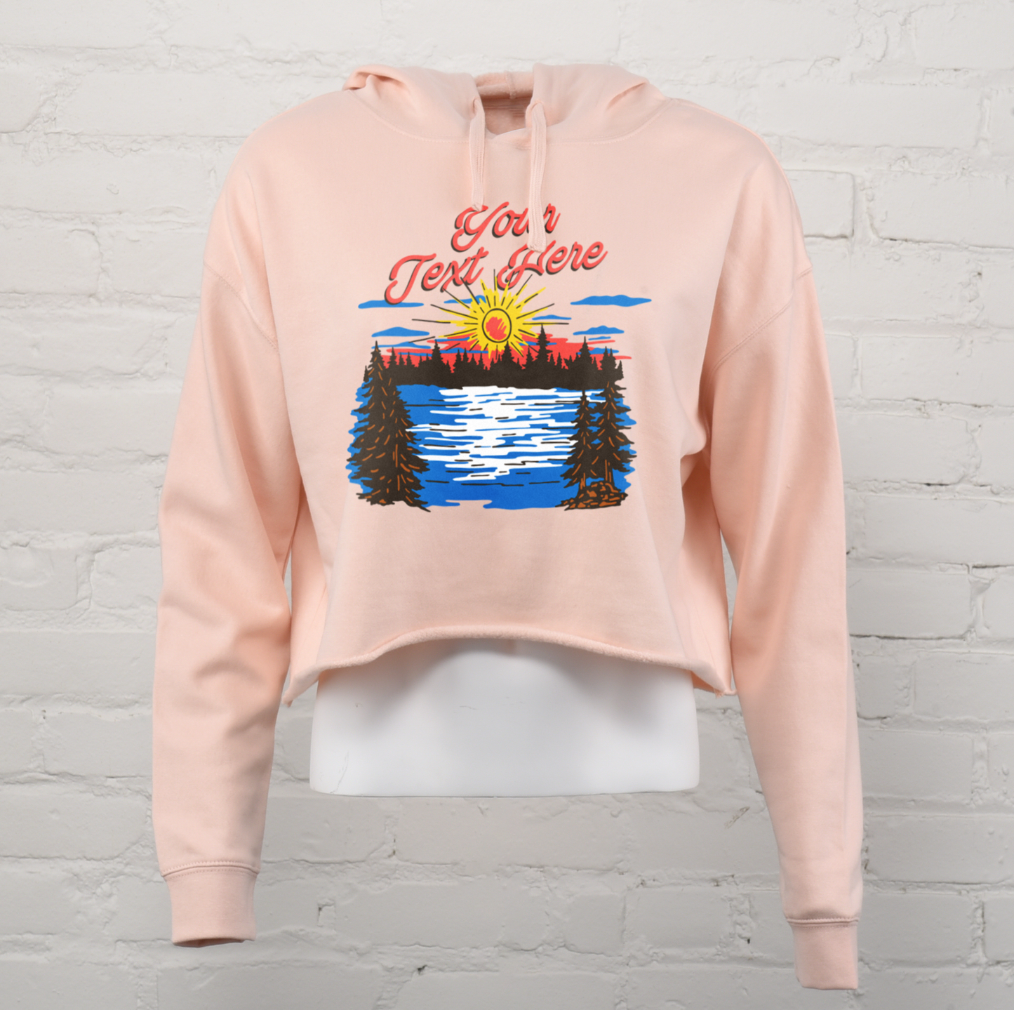 Sunset Lake Custom Crop Hoodie