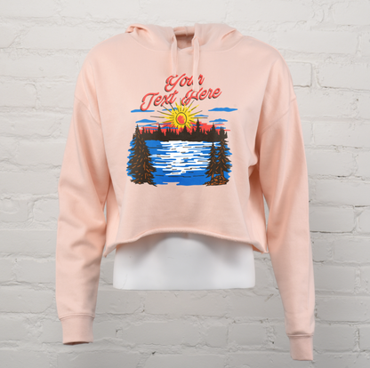 Sunset Lake Custom Crop Hoodie