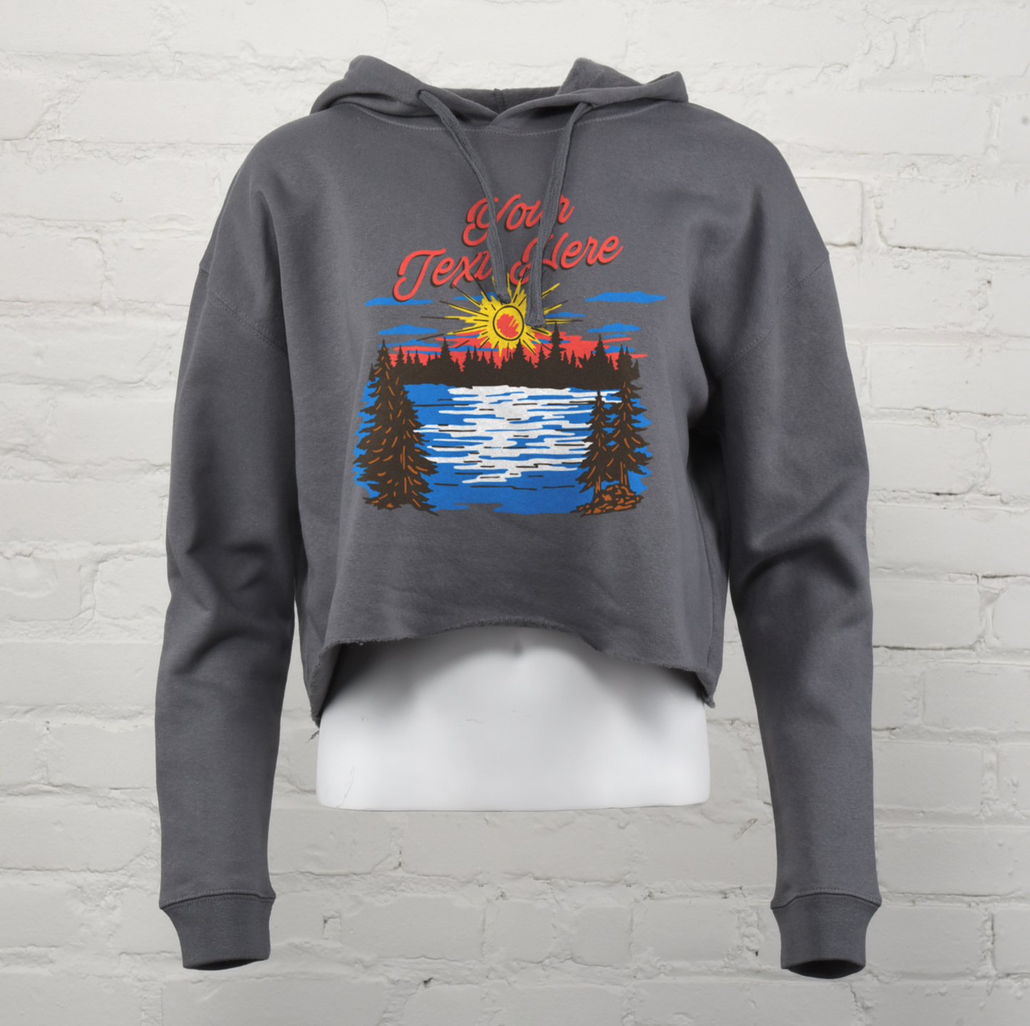 Sunset Lake Custom Crop Hoodie