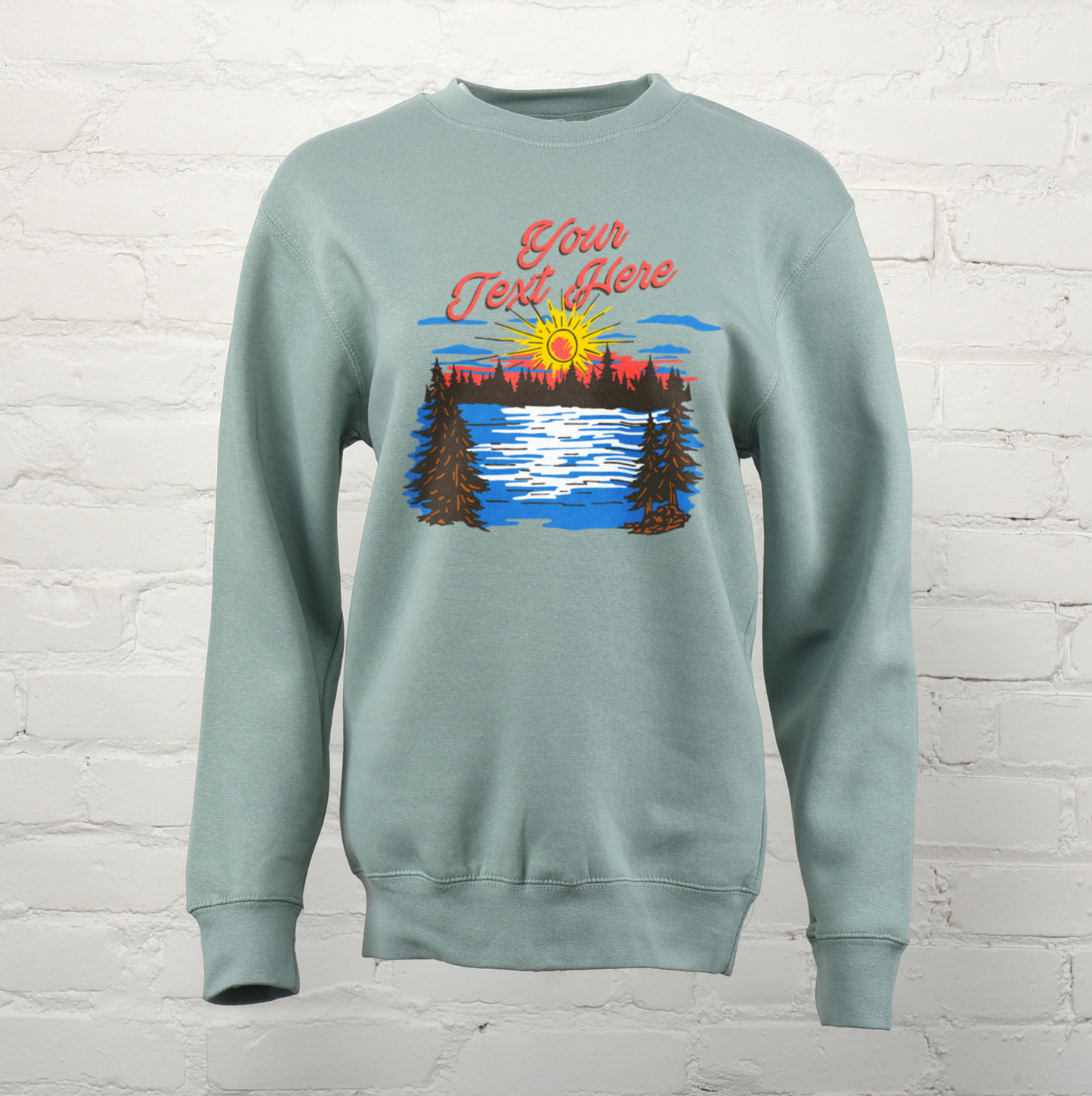 Sunset Lake Custom Unisex Crewneck