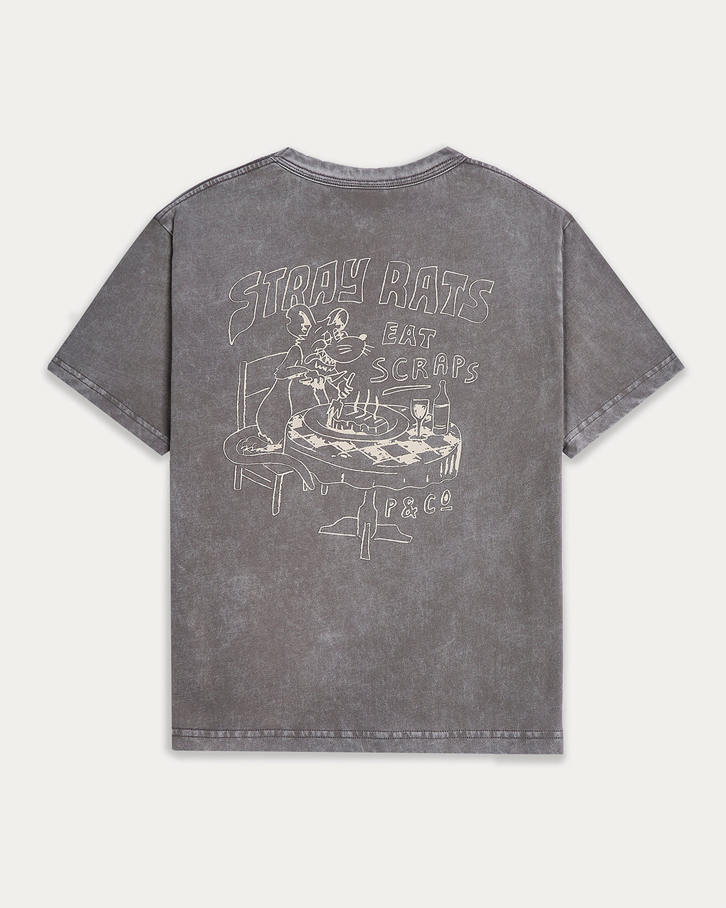 Stray Rats Boxy T-Shirt - Washed Grey